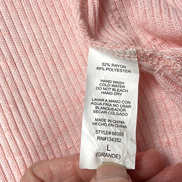 Peach extra long ribbed open duster cardigan with full slits on sides - Picture 4 of 10